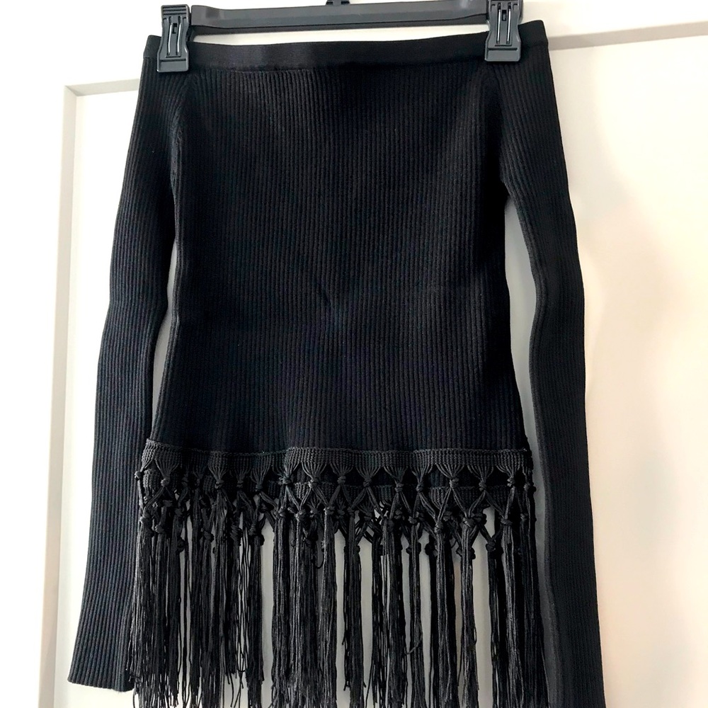 Gianni Bini - Off the shoulder fringe sweater